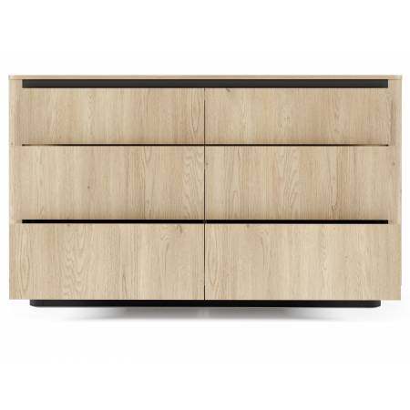 Komoda z 6 szufladami 163 cm TIAGO dąb cremona + czarny